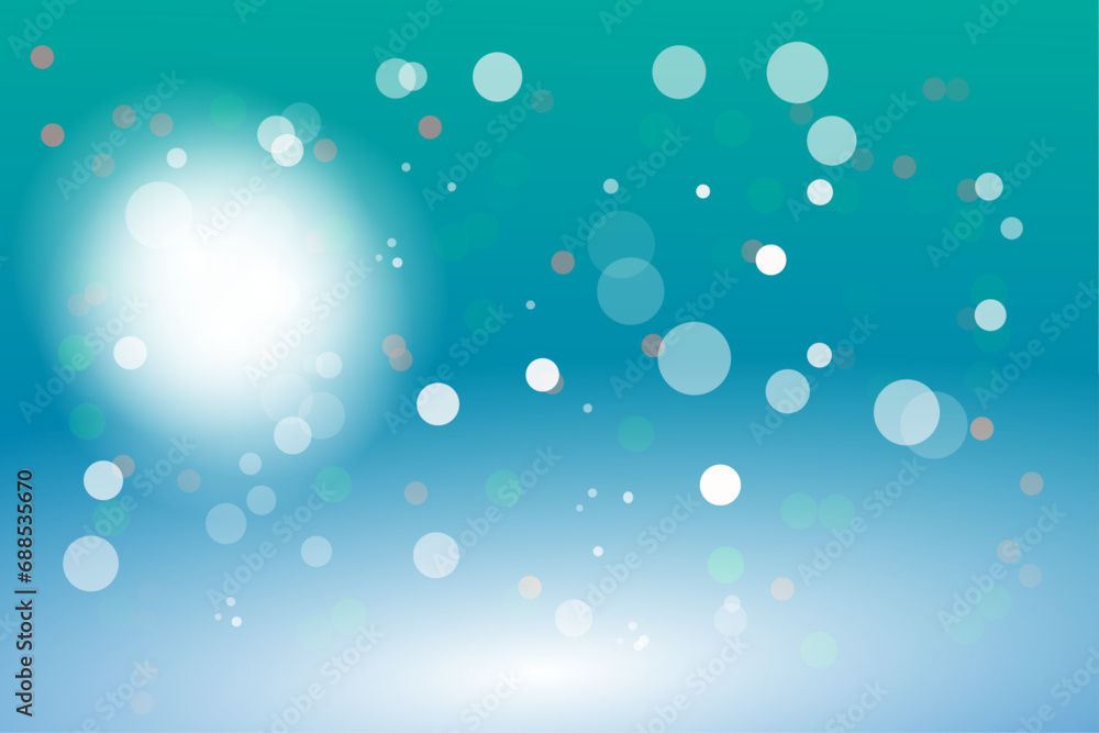 Abstract bokeh lights with green and blue gradient background