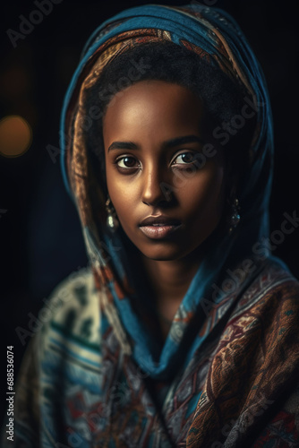 beautiful somali woman with traditional clothes, Generative AI photo