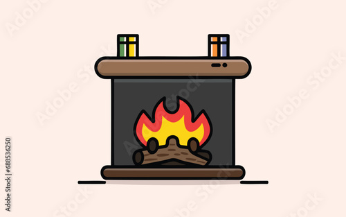 fire burning in a fireplace