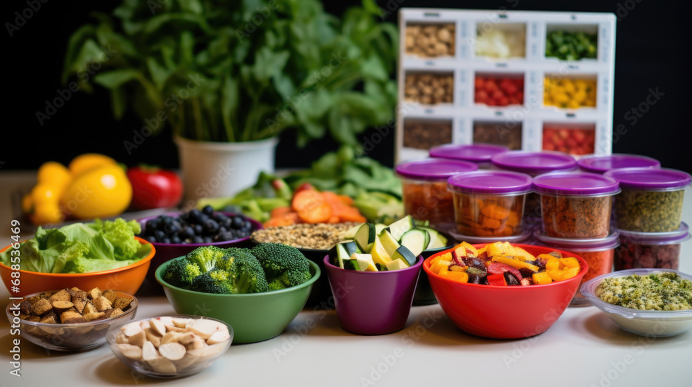 A table topped with bowls filled with different types of food. A table topped with bowls filled with different types of food.