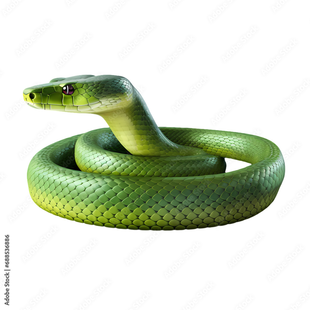 Green snake isolated on transparent background Green snake isolated on transparent background