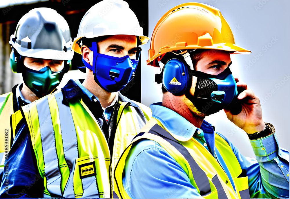 Fototapeta premium equipment,helmet,Head protection,Generative AI