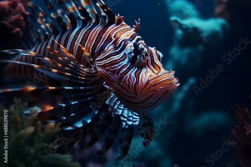 lionfish in aquarium. 