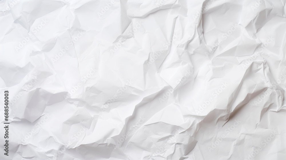 Obraz premium White crumpled paper texture. Blank background with creases. Generative AI