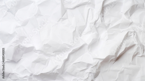 White crumpled paper texture. Blank background with creases. Generative AI