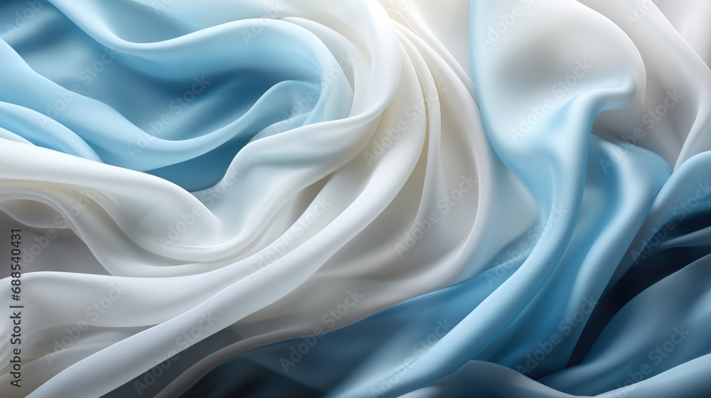 Elegant white and light blue silk background. Luxurious wedding concept. Generative AI Elegant white and light blue silk background. Luxurious wedding concept. Generative AI