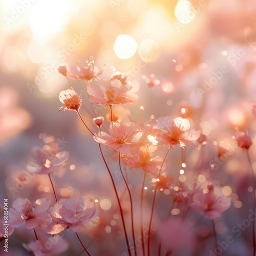 Backgrounds of delicate flowers in pastel tones