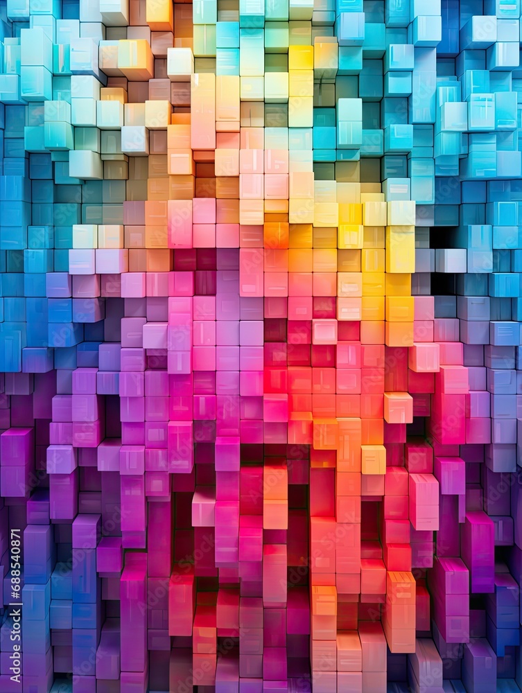 Pixelated Wall Art: Breakthrough � A Digital Journey Through Color Squares Pixelated Wall Art: Breakthrough � A Digital Journey Through Color Squares