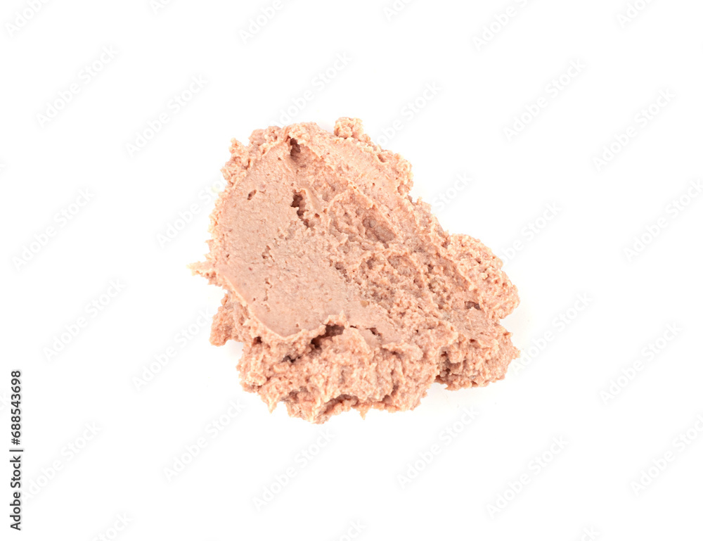 Meat Paste Isolated, Tuna Pate Smear, Chopped Liver Mousse, Fish Paste on White Meat Paste Isolated, Tuna Pate Smear, Chopped Liver Mousse, Fish Paste on White