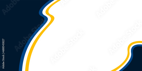 Blue and line yellow wave modern background with white space for text and message. template design