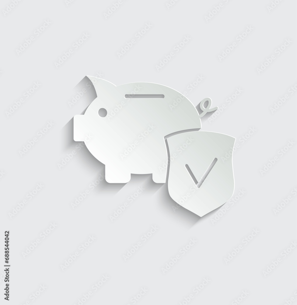 protect your savings money icon vector shield protection many pig icon protect your savings money icon vector shield protection many pig icon