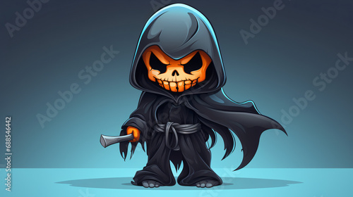 Cute Cartoon Grim Reaper