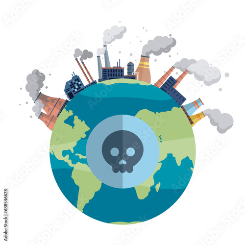 Air pollution vector illustration. Smog, insidious infiltrator, wraps its toxic tendrils around lungs our atmosphere The air pollution concept is puzzle, riddle threatening balance our ecology