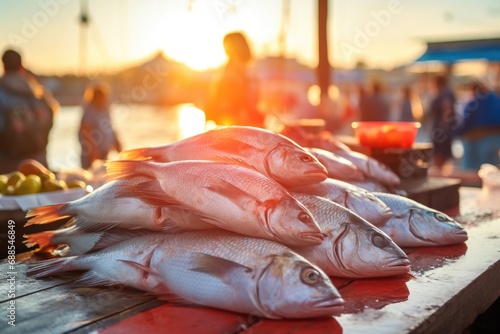 Fresh fish market background