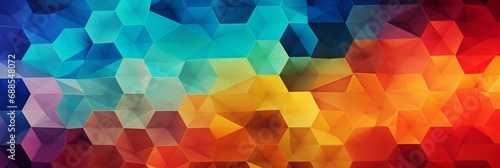 Colorful Geometric Composition with Dynamic Hexagons
