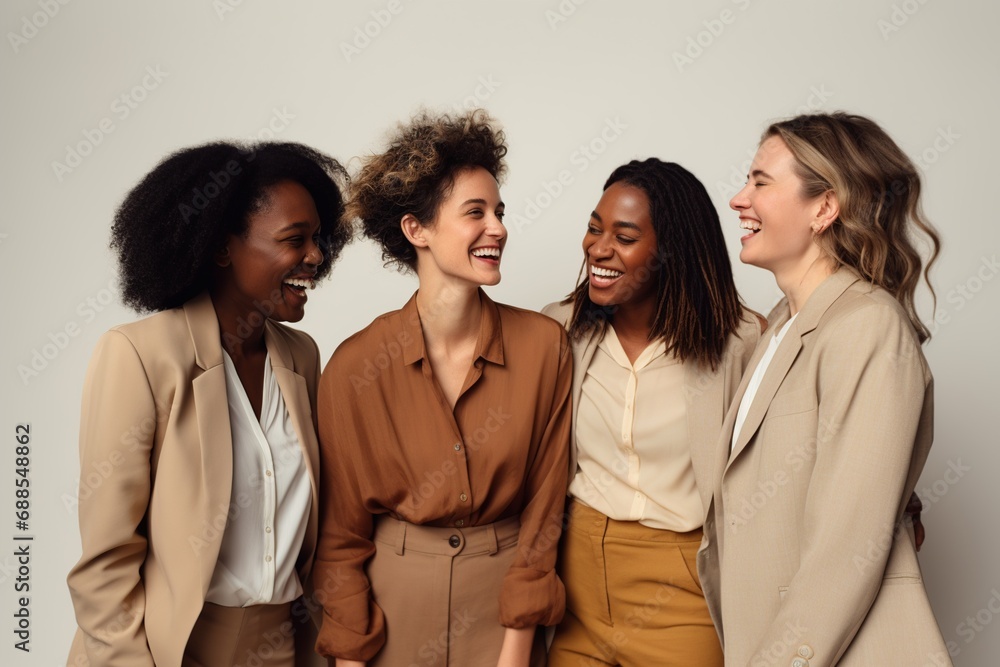 Charming Interracial Group of Women Engaged in Conversation