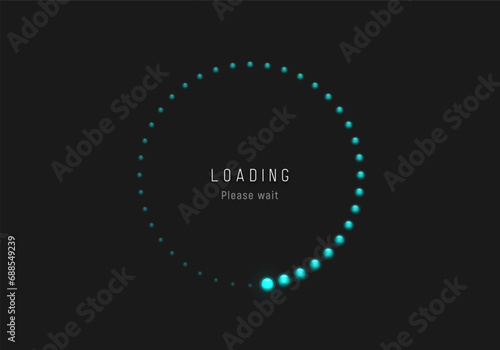Round loading bar. Downloading process. Concept technology. Vector illustration.