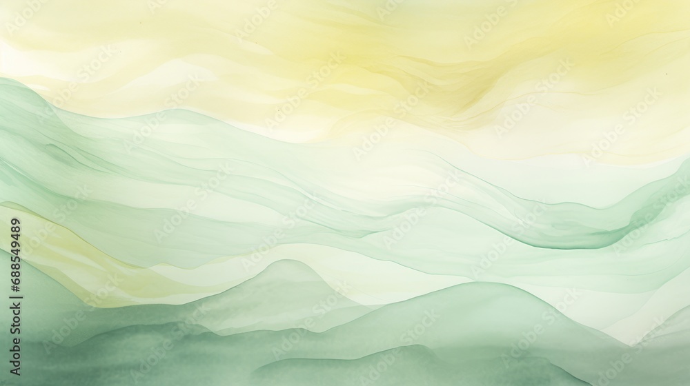 Soft Green and Yellow Watercolor Texture Background