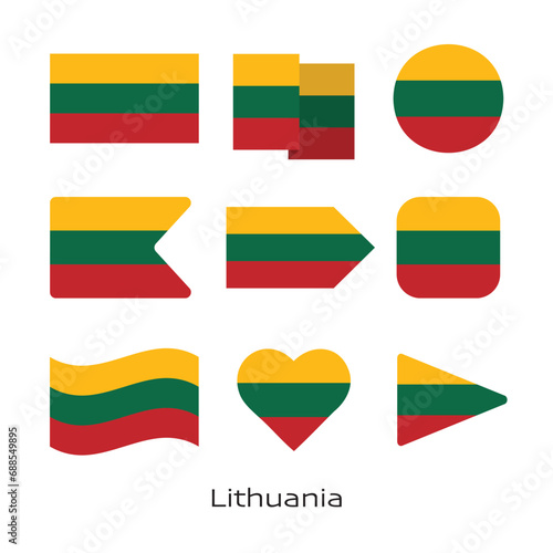 Free Download Lithuania flag icon set isolated on white background. Vector Illustration. - GFXLoad