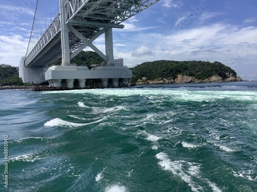 The Naruto whirlpools called Uzushio are tidal whirlpools in the Naruto Strait. photo