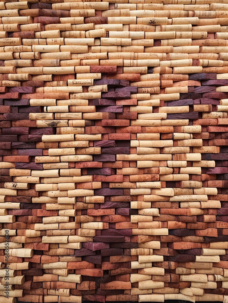 Wine Cork Wall Art: Vineyard-Inspired Pattern and Wine Bottle Representation Wine Cork Wall Art: Vineyard-Inspired Pattern and Wine Bottle Representation