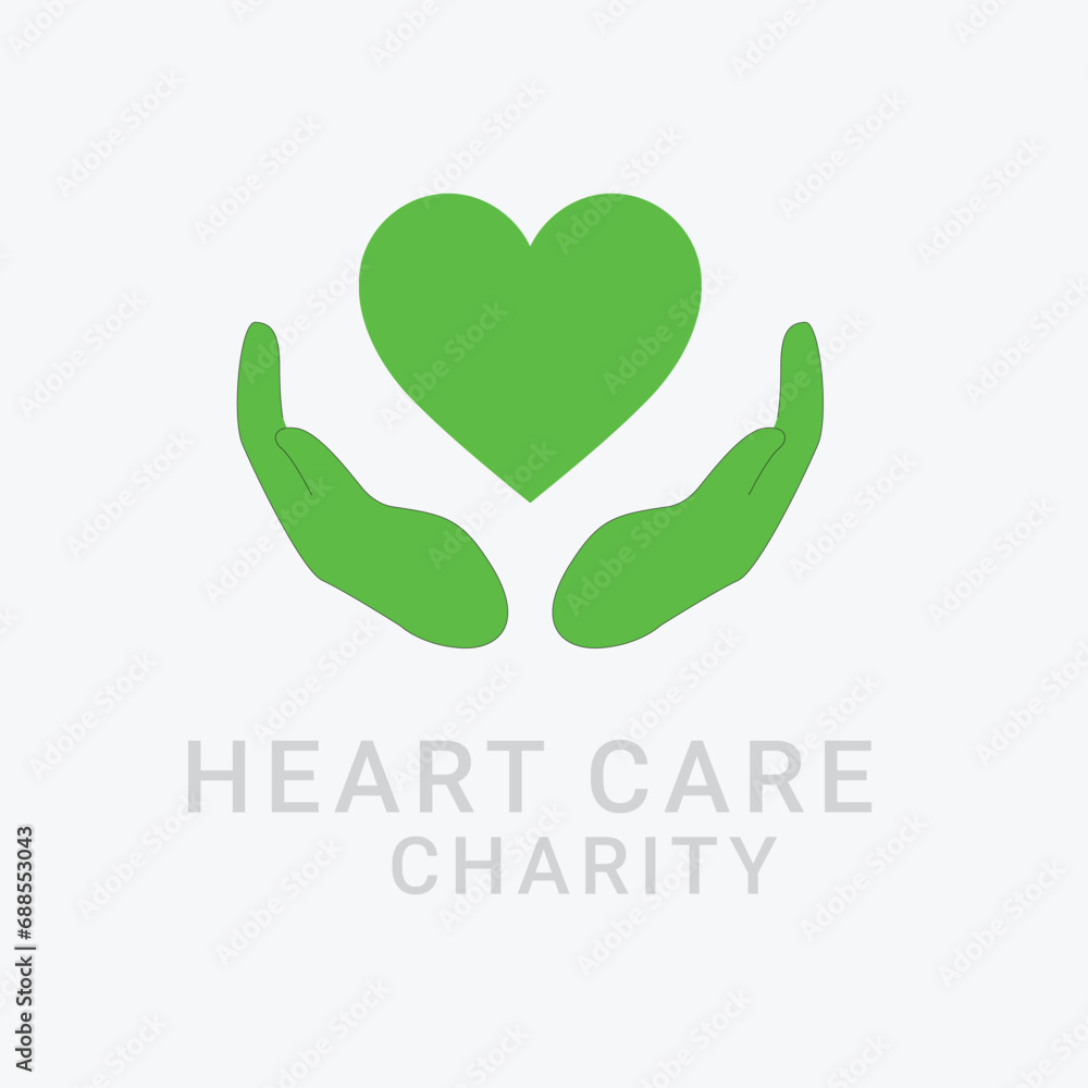 heart health care symbol line green icon on white background, green logo heart heart health care symbol line green icon on white background, green logo heart