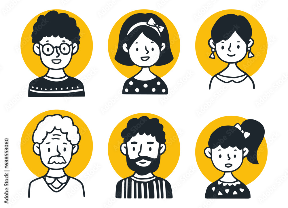 Minimalist characther collections concept set Minimalist characther collections concept set