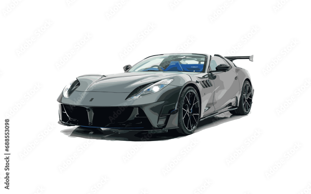 Sport car Ferrari icon. Ferrari 812 gts auto icon. Side view of the car ...