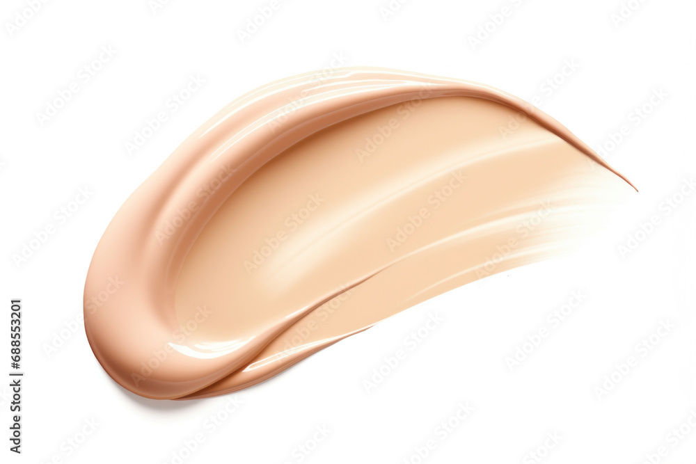 Swatch of liquid foundation makeup beige or nude color with smooth, silky texture - obrazy, fototapety, plakaty 