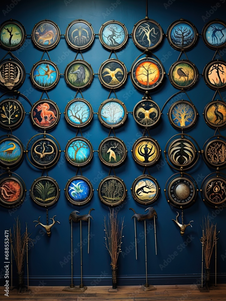 Fototapeta premium Zodiac Signs Wall Art: Astrological Symbols in Artistic Interpretations