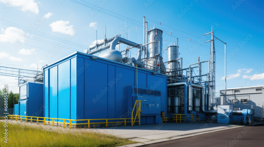 Obraz premium Power Transformer in High Voltage Electrical Outdoor Substation.