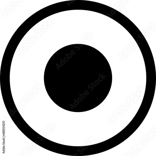 black and white button