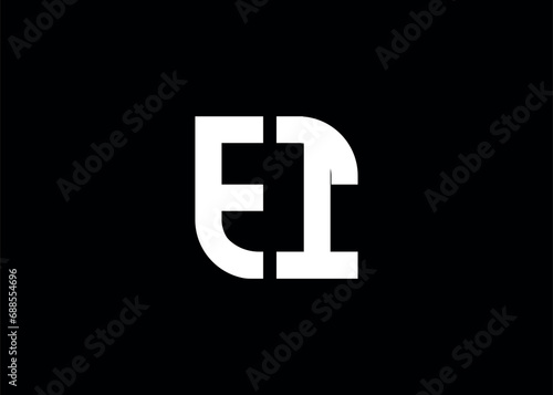 Monogram Letter EI Logo Design vector template
