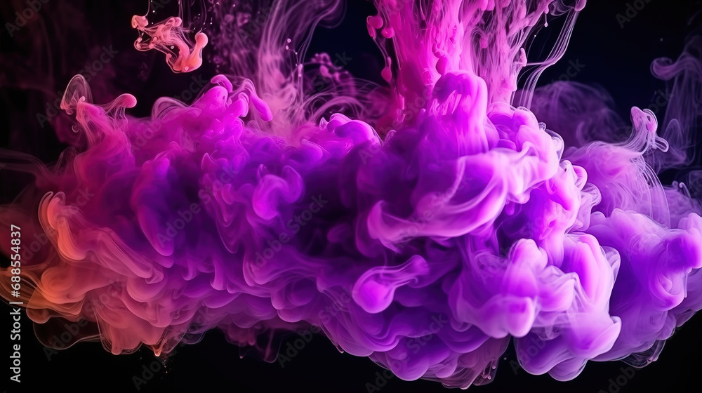Abstract purple haze in dark liquid