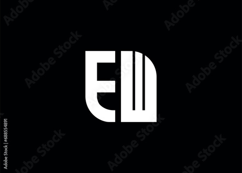 Monogram Letter EW Logo Design vector template