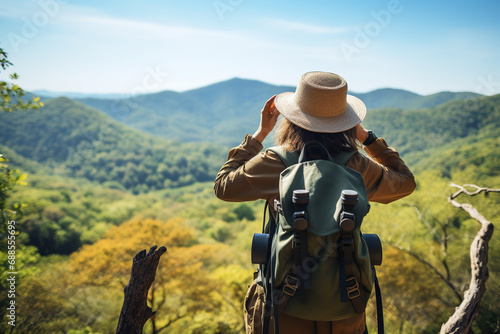  Hikers engage in birdwatching in a national park, observing diverse bird species with binoculars and guidebooks, appealing to nature enthusiasts.
 photo