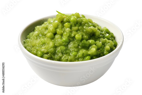 Garden Goodness: Mixed Green Pea Chutney's Fresh and Zesty Twist isolated on transparent background