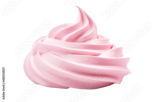 Rosy Indulgence: Delighting Desserts with Pink Whipped Cream isolated on transparent background