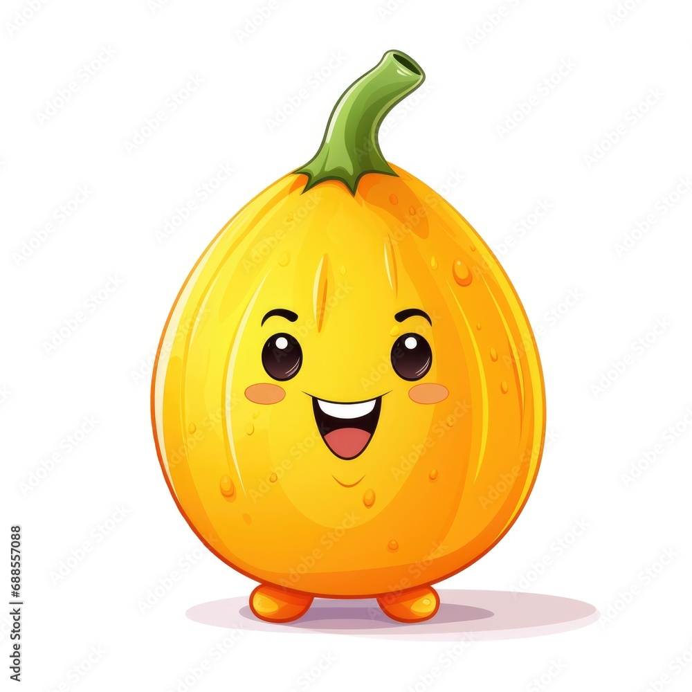 Cute cartoon 3d character squash with eyes on white background Cute cartoon 3d character squash with eyes on white background