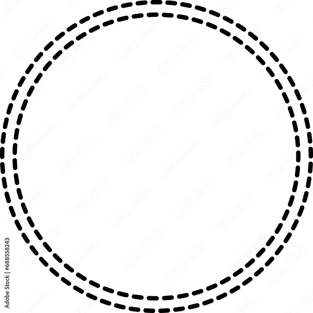 Dotted line circle frame vector