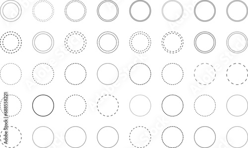 Dotted line circle frame vector photo