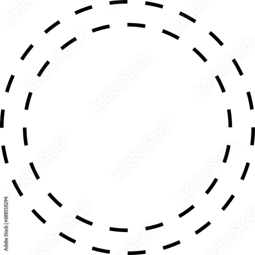 Dotted line circle frame vector