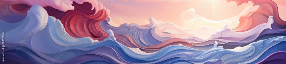 Wave Style Panel Backdrop Dive into Stylized Waves Style Backgrounds—abstract, stylized ...