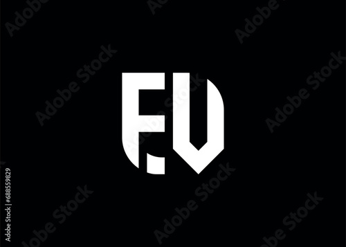 Monogram Letter FV Logo Design vector template
