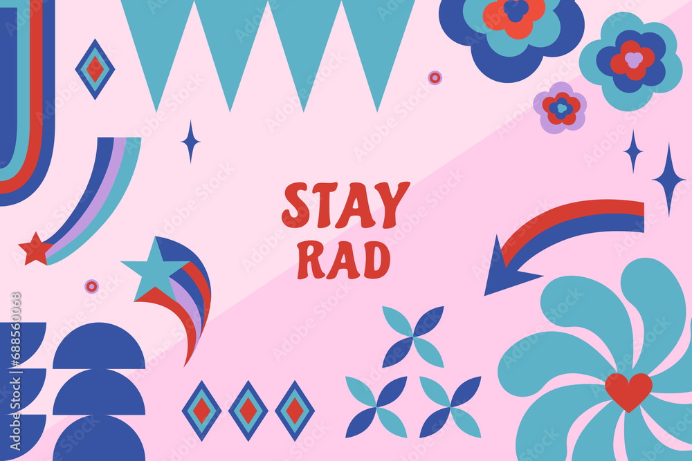 Obraz premium Abstract retro shapes background