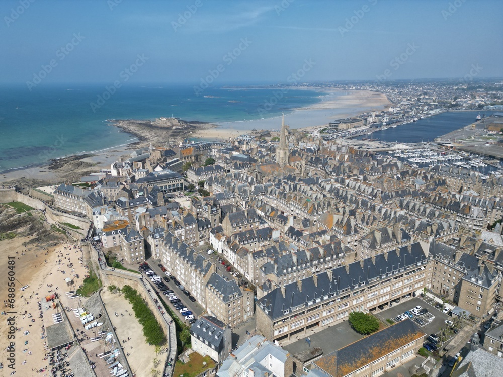 Saint-Malo France drone , aerial , view from air