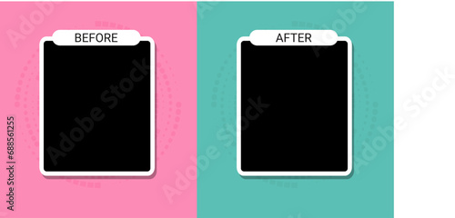 Before and After template. Comparison background for graphic design.