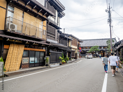 TAKAYAMA, JAPAN - 2023 July 29 : Takayama Old Town Sanmachi Suji, Sannomachi Street