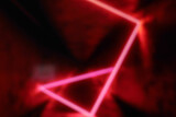 Defocused fluorescent red magenta pink color on abstract background. Neon bokeh light. 