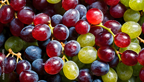 Bunch of juicy grapes. Generative AI.